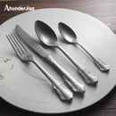 Axya Retro Relief Cutlery Set - Handmade Vintage Style Tableware Props