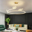 Axyaa Modern Butterfly Chandelier: Luxury Golden Circle Pendant Light for Living Room