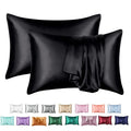 Axyaa Silky Satin King Pillowcase Luxury Comfort Solid Color Smooth Queen Cover