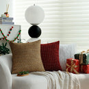 Axyaa Classic Gold Christmas Wool Knitted Pillow Cover for Room Decoration