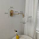 Axyaa Glass LED Wall Sconce Arm Rotate Bedroom Living Room Lights
