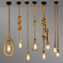 Axyaa Hemp Rope Pendant Light with E27 Socket for Industrial Farmhouse Decor