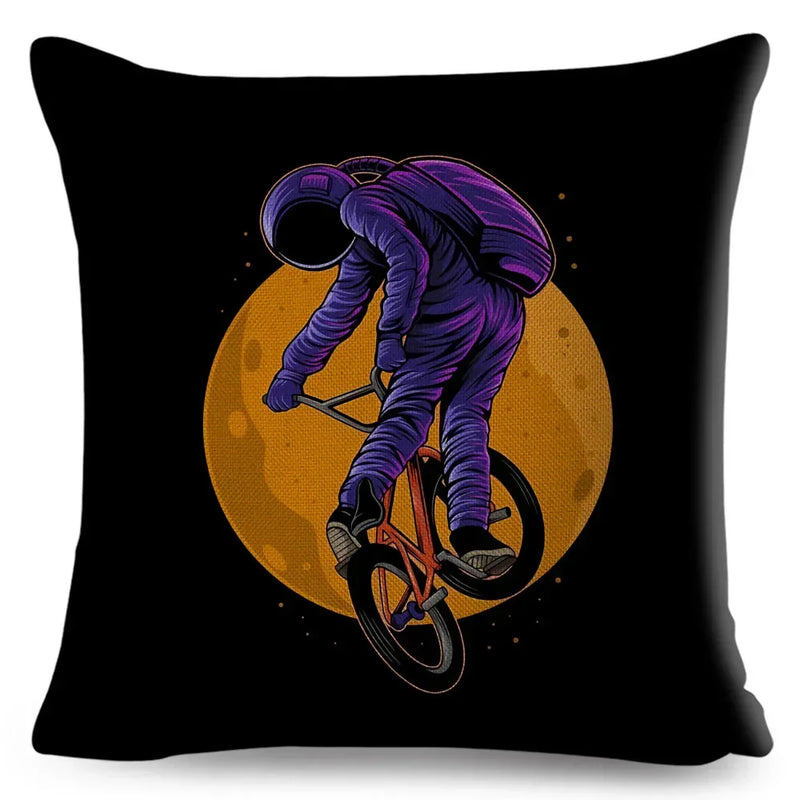 Axyaa Astronaut Sports Cushion: Fun Home Decor for Kids Room, Planet & Music Theme