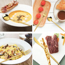 Axyaa Gold Hammered Cutlery Set - Stainless Steel, Dishwasher Safe
