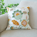 Axyaa Floral Embroidered Cotton Pillow Cover - Nordic Style Mesh Square Cushion