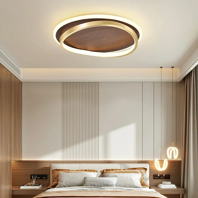 Axya Walnut LED Ceiling Light Chandelier for Home Indoor Lighting