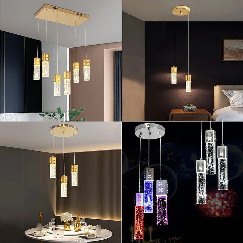 Axya Modern Bubble Crystal LED Pendant & Wall Lights for Home Decor