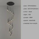 Axyaa Nordic Duplex LED Chandelier, Villa Pendant Lights for Circular Staircase & Living Room