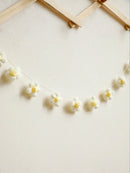 Axyaa Flower Garland: Boho White & Yellow Wall Hanging for Home Decor & Weddings