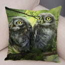 Axyaa Wild Owl Cushion Cover: Decorative Sofa Pillowcase for Home and Children's Room
