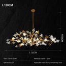 Axyaa Luxury Crystal Branch Chandelier for Villa Living Room, All Copper Elegant Design
