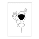 Axyaa Minimalist Wine Cup Woman Body Line Art Canvas Wall Print for Home Decor