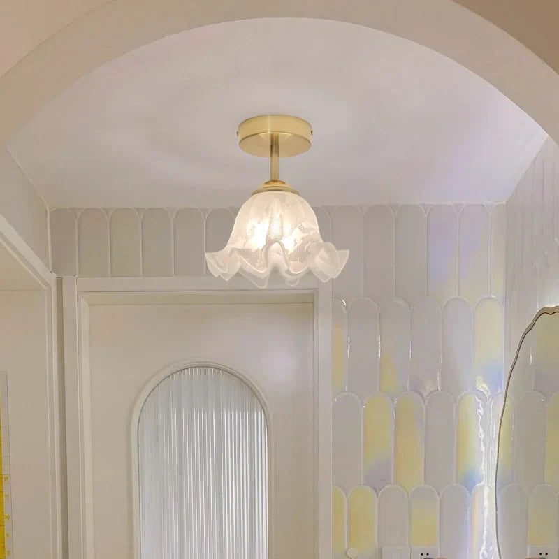 Axyaa Copper Glass LED Ceiling Lamp - Modern Indoor Lighting Fixtures