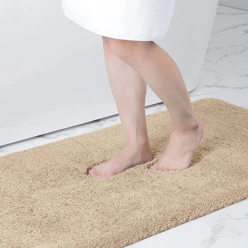 Axyaa Chenille Bathroom Mat Soft Bath Rug Absorbent Non-Slip Washable
