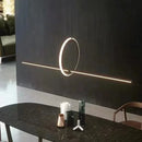 Axyaa Gold Black Geometric Pendant Lamp LED Chandelier for Living Bedroom Decoration