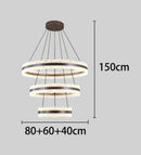 Axyaa Modern Ring Stairs LED Chandeliers for Living and Dining Room Lighting