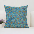 Axyaa Peacock Feathers Cushion Cover Set for Bed and Sofa