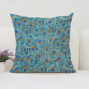 Axyaa Peacock Feathers Cushion Cover Set for Bed and Sofa