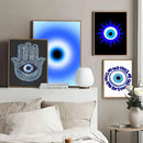 Evil Eyes Abstract Art Canvas Dcor Prints by Axyaa