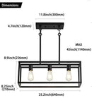 Axyaa Retro Industrial Chandelier: Black Wrought Iron Lighting for Dining & Living Room