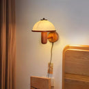Axyaa Retro Solid Wood Bedside Wall Lamp Nordic Style for Bedroom & Living Room