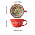 Axyaa 13.5 oz Bohemian Morning Tea Ceramic Coffee Mug for Family, Colleagues, Teachers, Wives, Husbands