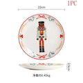 Axyaa Ceramic Christmas Dinner Plate - Round Underglaze Color Design