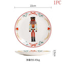 Axyaa Ceramic Christmas Dinner Plate - Round Underglaze Color Design