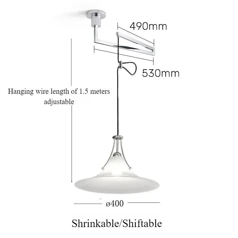 Retro White Pendant Light for Cafe & Bar by Axyaa