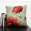 Axyaa Retro Flowers Pattern Cushion Cover - European & American Style Pillow Case