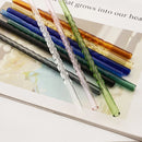 Axyaa Glass Straw Set 4 Pack for Cocktail Smoothie Bar Accessories