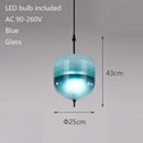 Axyaa Lake Blue Gradient Glass Pendant LED Chandelier for Home Decor