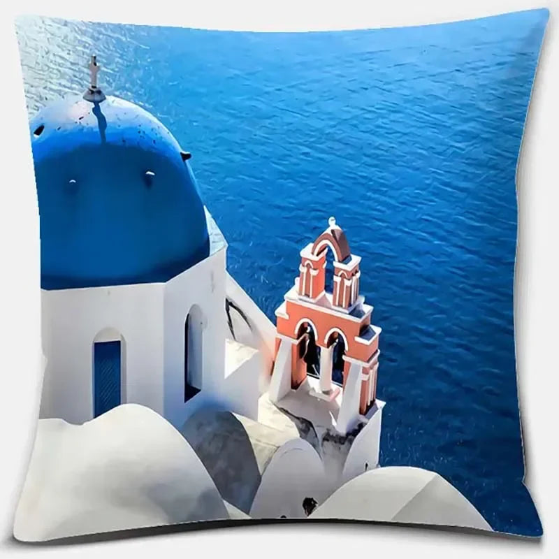 Axyaa Santorini Series Pattern Pillowcase Square Cushion Cover Home Sofa Decor