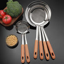 Axyaa Stainless Steel Mesh Colander with Wood Handle - Multi-purpose Kitchen Strainer