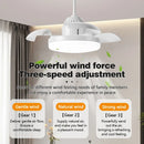 Axyaa Retractable Blades Ceiling Fan with Light Remote Control Bedroom Living Room Lighting