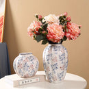 Axyaa Blue & White Porcelain Vase: Elegant Home Decor for Living Room, TV Cabinet & Dining Table