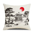 Axyaa New Chinese Style Linen Pillowcase - Ink Landscape Digital Printing