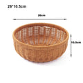 Axyaa Retro Rattan Fruit Plate | Handheld Woven Snack Basket & Candy Organizer