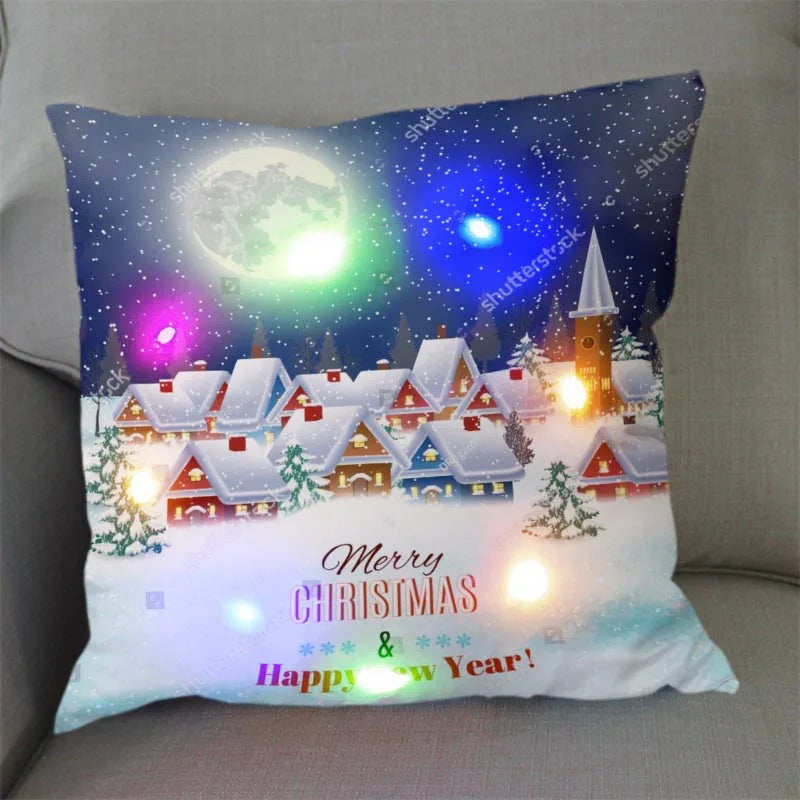 Axyaa Santa Claus LED Light Pillowcase 45X45cm