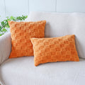 Axyaa Sweet Jacquard Plaid Rabbit Pillow Cover for Home Decor