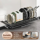 Axyaa Pot Lid Storage Rack: Under Cabinet Sliding Organizer for Pots, Pans, and Dishes