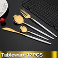 Axyaa Black Gold Stainless Steel Dinnerware Cutlery Set for Dining, Wedding & Restaurant