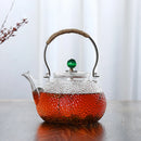 Axyaa 700ml Glass Tea Pot with Metal Handle - Heat Resistant for Electric Ceramic Stove