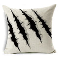 Axyaa Halloween Pattern Cushion Cover: Printed Linen Throw Pillow Case 45cm*45cm