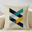 Axyaa Geometry Cushion Cover - 45x45cm Linen Pillow Case for Home Decor