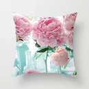 Axyaa Flower Pattern Decorative Sofa Cushion Cover Pillow Pink