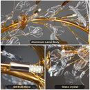 Axyaa Glass Leaf Crystal Chandelier - Elegant Luxury Lighting for Home