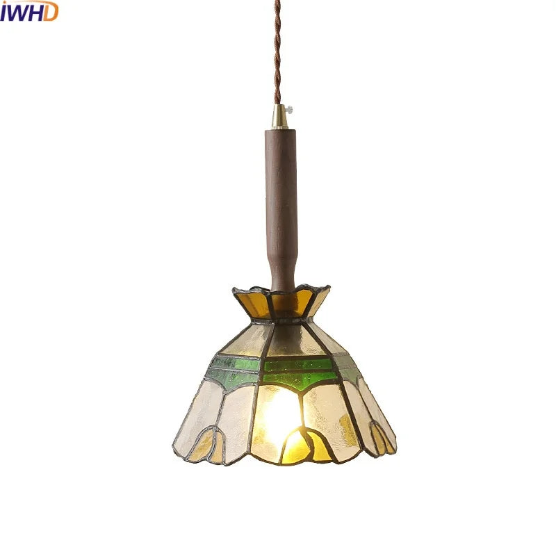 Axyaa Glass Walnut LED Pendant Lamps Copper Modern Pendant Lights