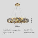 Axyaa Modern LED Glass Ceiling Chandeliers for Dining Living Room