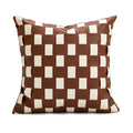 Woven Leather Cushion Cover - Brown Headboard Pillowcase by Axyaa